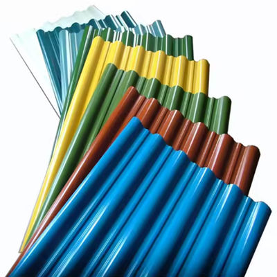ASTM A755 PPGI Corrugated Steel Sheet 0.2mm-1.5mm Galvanized Color Roofing Sheets
