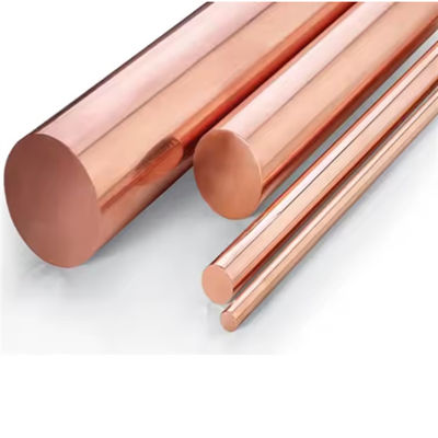 Round Copper Rod 10mm-120mm Bright Polished Copper Bar RoHS Compliant